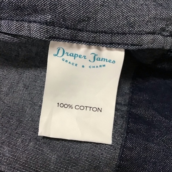 Draper James Chambray Ruffle Shift Dress. - Picture 9 of 10